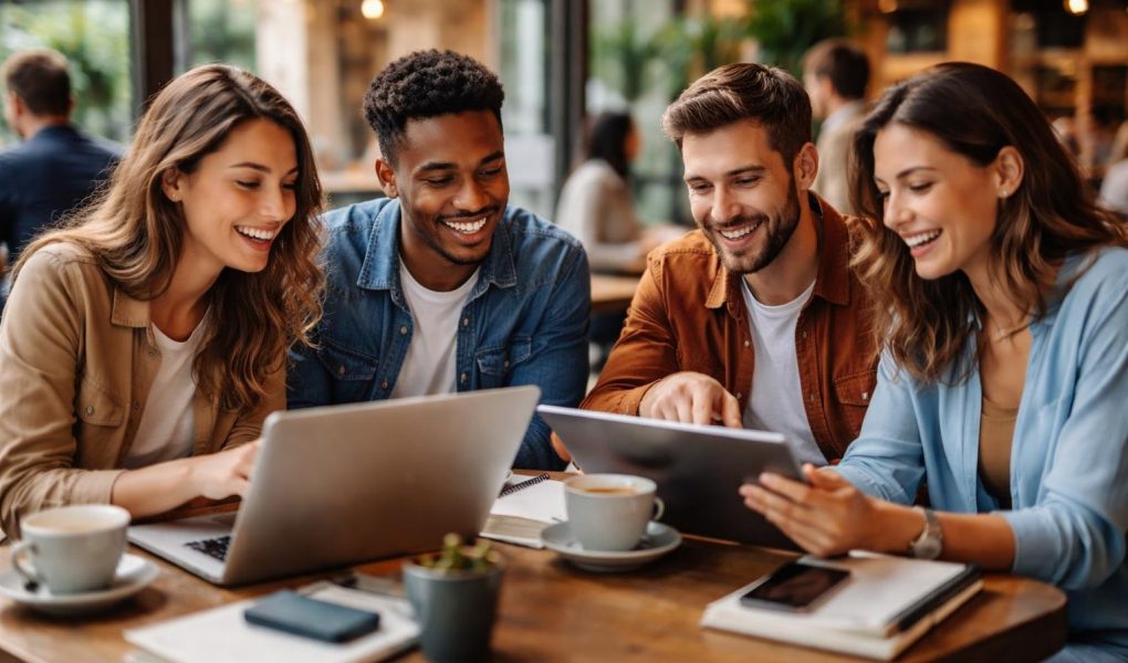 jeunes-professionnels-cafe-ordinateurs-discussion