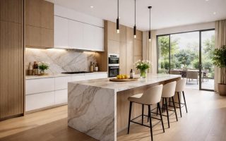 cuisine-moderne-marbre-bois-fenetre