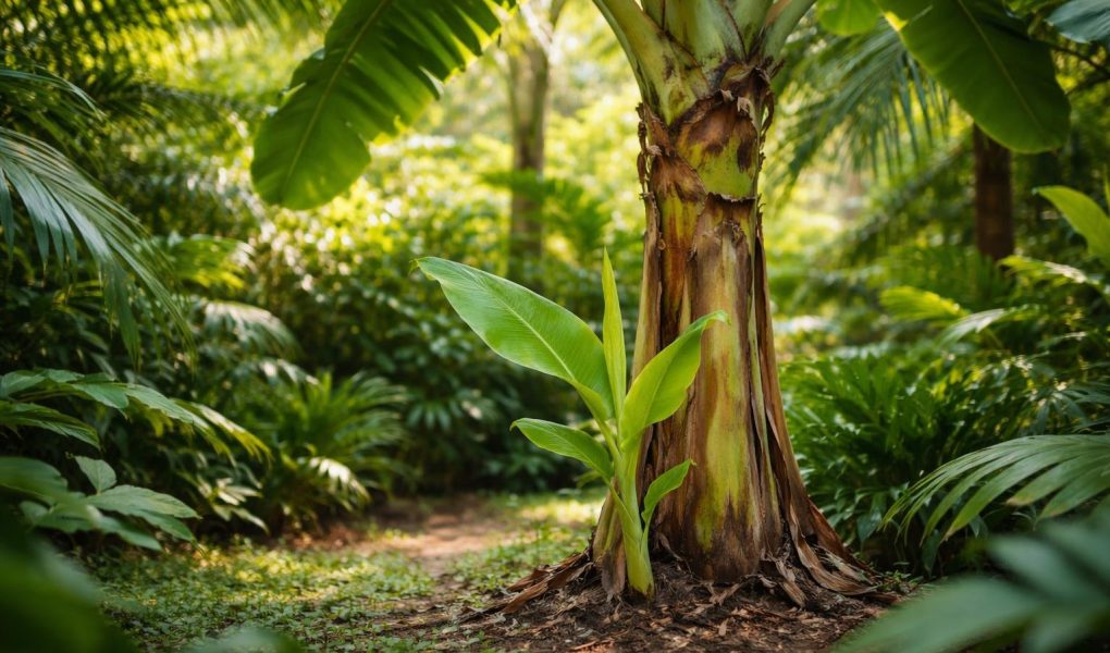 bananier-croissance-jardin-tropical-feuillage